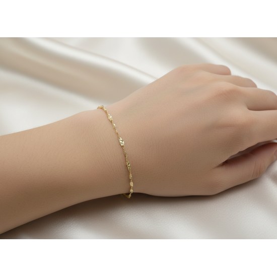 Zlatý 585/1000 náramek singapur 1699