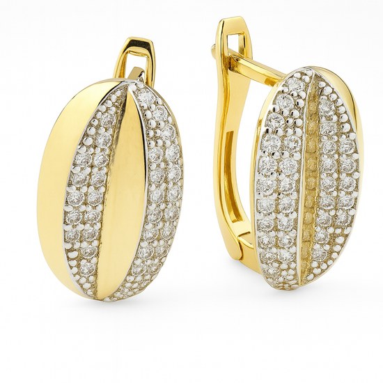 Zlaté náušnice se zirkony francouzské zavírání