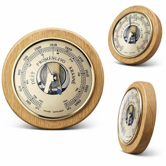 KUBRi 0203A - Špičkový barometr osazený v dubovém dřevě
