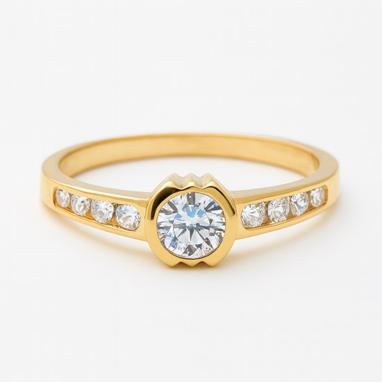 Zlatý prsten se zirkony