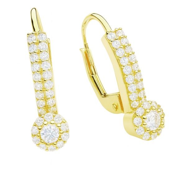 Zlaté náušnice se zirkony klapkové