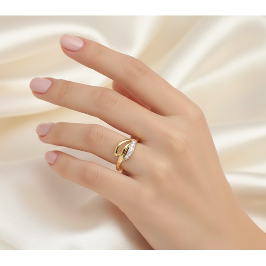 Zlatý 585/1000 prsten vícebarevný s kamenem NR84