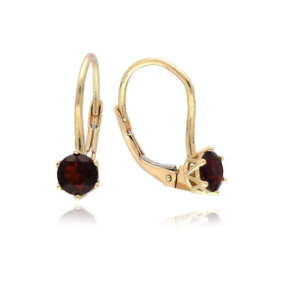 MOISS náušnice ze žlutého zlata GRANÁT