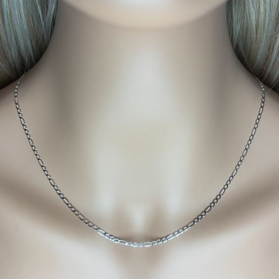 Zlatý 585/1000 řetízek z bílého zlata figaro 1667