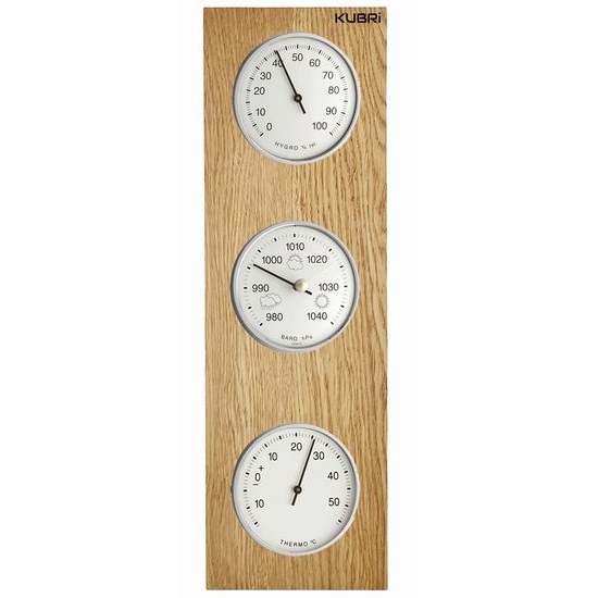 KUBRi 0222STF - špičkový barometr s vynikající citlivostí v dubovém rámu