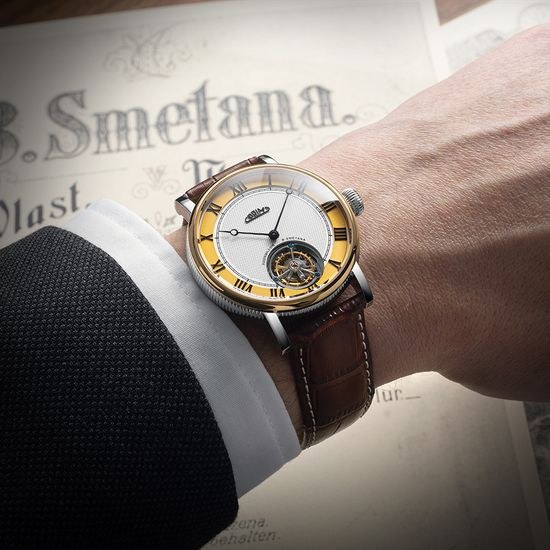 Hodinky PRIM Tourbillon Bedřich Smetana Gold W91P.13235.C