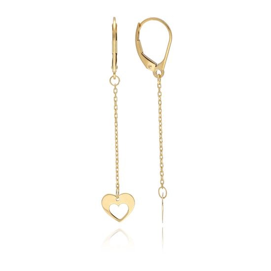 MOISS náušnice ze žlutého zlata SRDCE