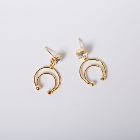 Stříbrné zlacené náušnice Victoria Cruz A3496-07DT