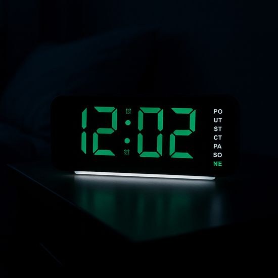 JVD SB8033.1 - Svítící budík s názvem dne v češtině