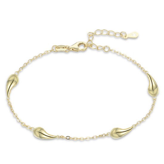 MINET Pozlacený stříbrný náramek kapky