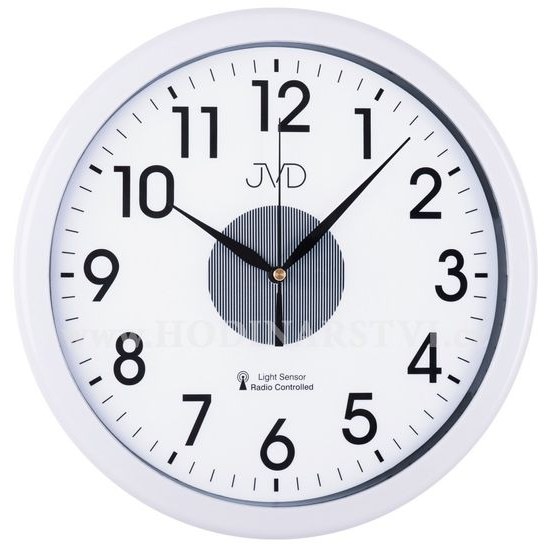 Rádiem řízené nástěnné hodiny JVD RH692.1 s nočním osvětlením
