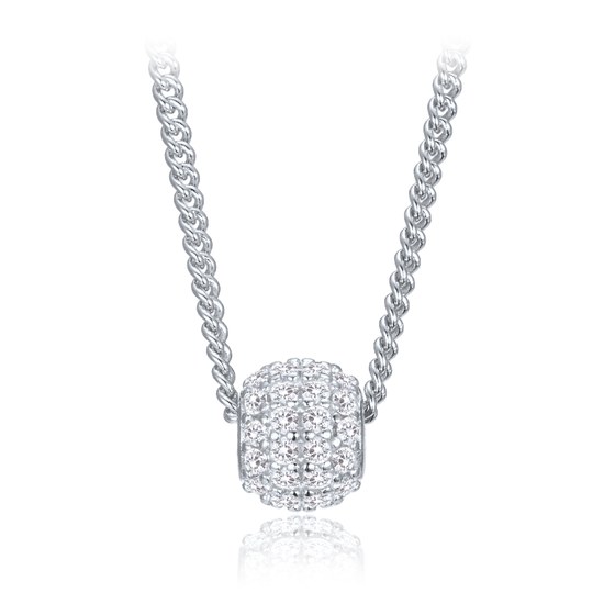 MINET Elegantní stříbrný náhrdelník se zirkonem