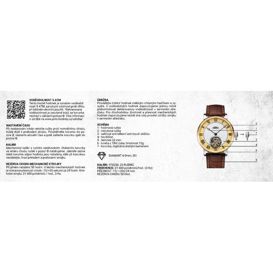 Hodinky PRIM Tourbillon Bedřich Smetana W91P.13234.C