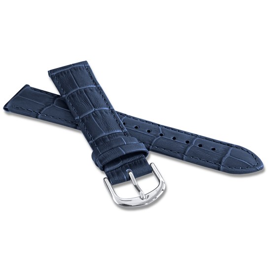 Tmavě modrý prošitý řemínek CROCO - 14
