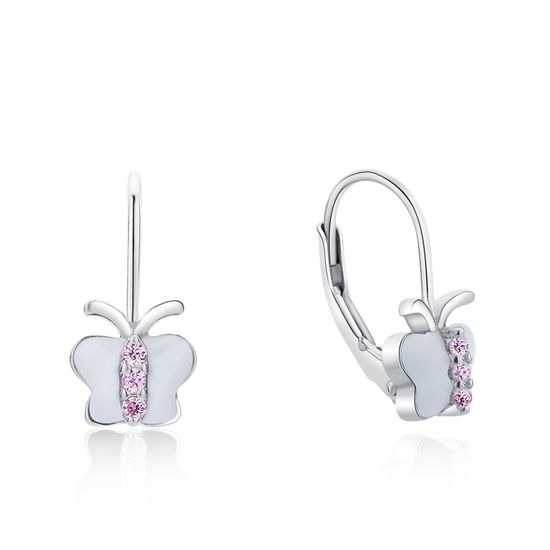 MOISS stříbrné náušnice SMALT MOTÝL