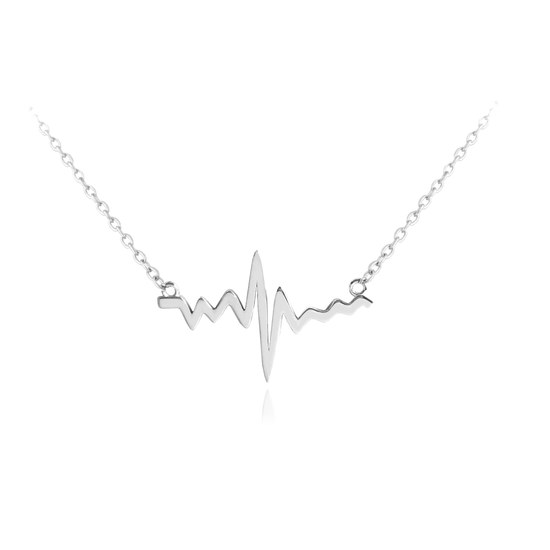 MINET Stříbrný náhrdelník z lásky HEARTBEAT
