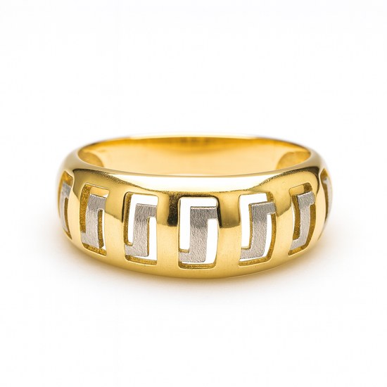 Zlatý prsten s detaily bílého zlata