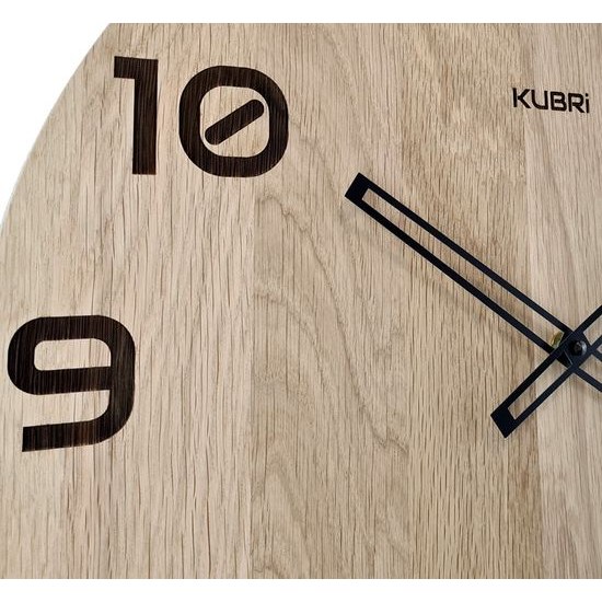 KUBRi 0095 - dubové hodiny české výroby o průměru 44 cm