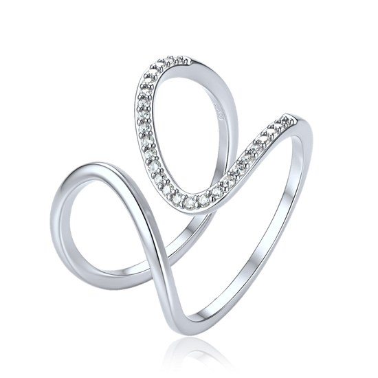 MINET Elegantní stříbrný 925/1000 prsten s bílým zirkonem JMAS0360SR