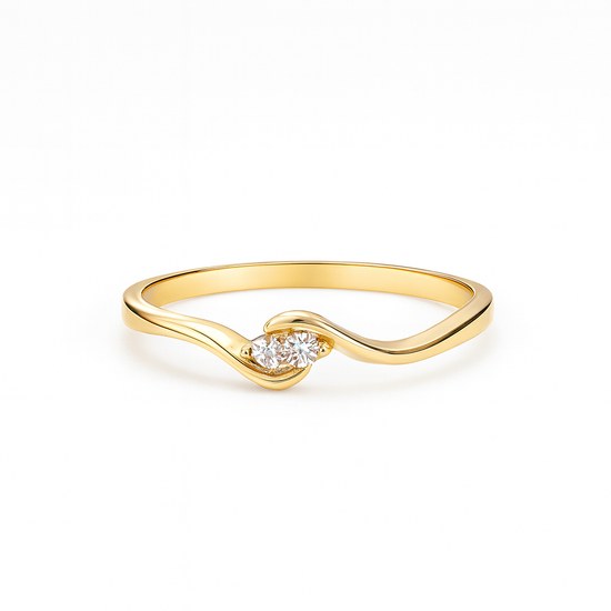 Zlatý 585/1000 prsten se zirkony 70084