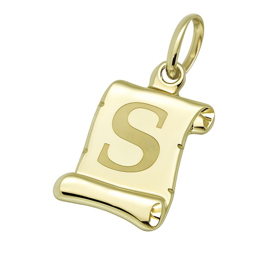 Zlatý přívěsek písmeno "S"