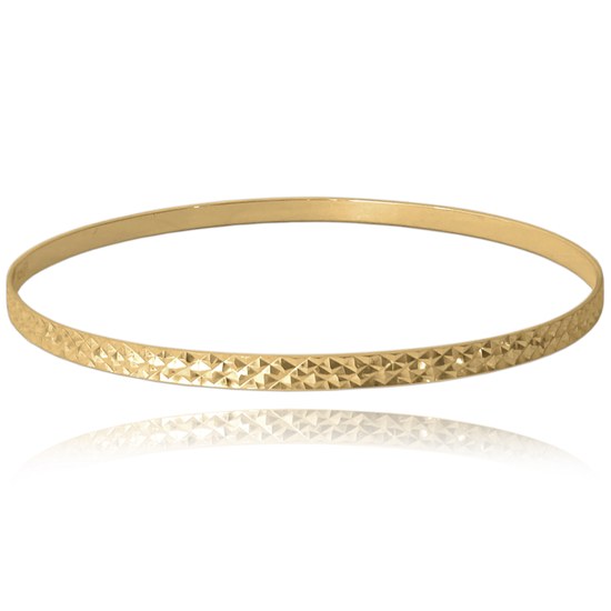 MINET Pozlacený broušený pevný stříbrný náramek