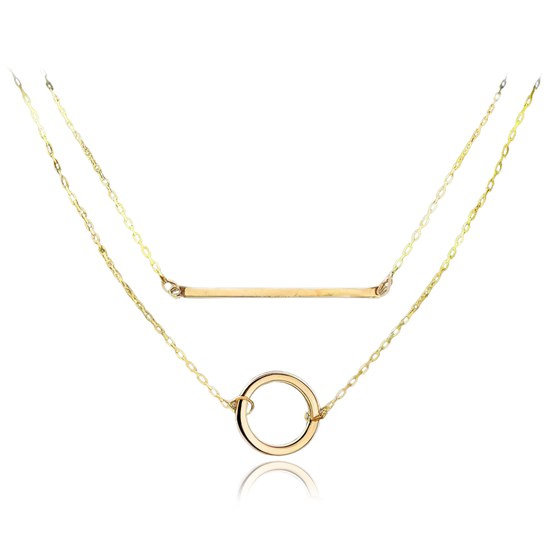 MINET Dvojitý zlatý náhrdelník Au 585/1000 3,15g