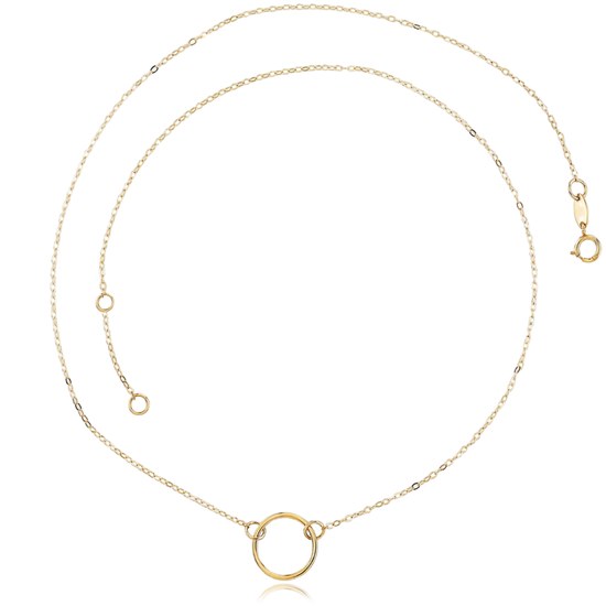 MINET Decentní zlatý náhrdelník s kroužkem Au 585/1000 1,40g