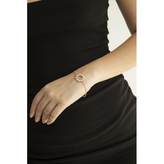 Stříbrný zlacený náramek Victoria Cruz A3702-07DP