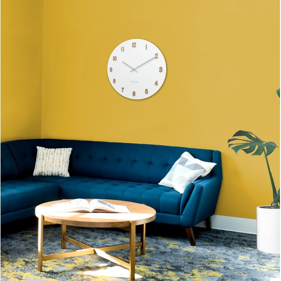 Velké bílé dřevěné hodiny LAVVU WHITE LCT4070