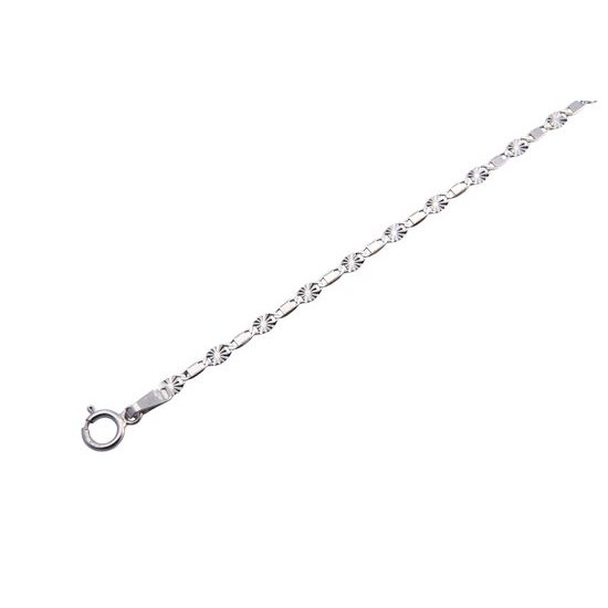 Zlatý 585/1000 řetízek z bílého zlata žiletkový 1390