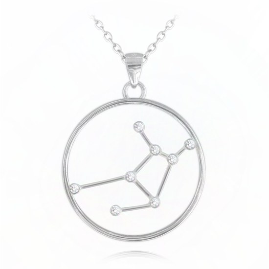 MINET Stříbrný náhrdelník Stars zvěrokruh PANNA Czech Crystal