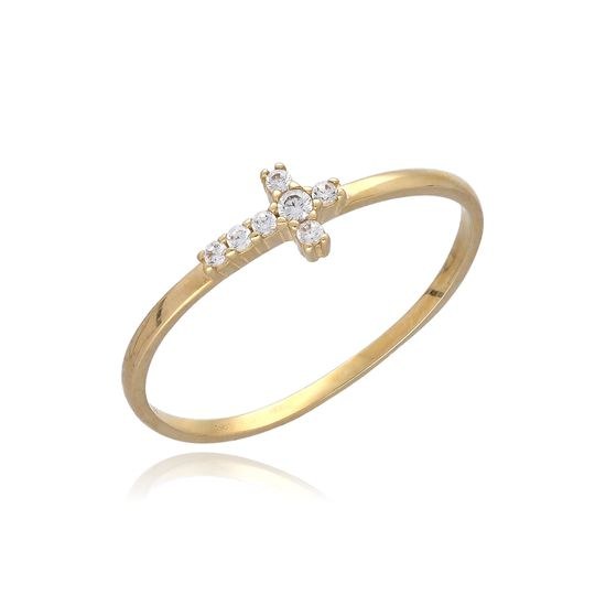 MOISS prsten ze žlutého zlata KŘÍŽ