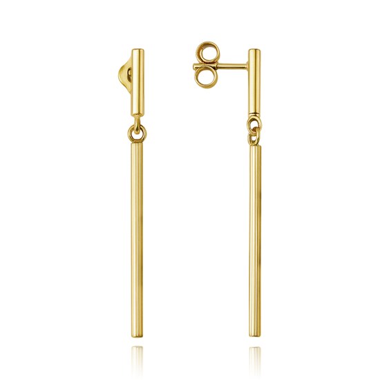 MINET Moderní zlaté náušnice tyčky Au 585/1000 1,60g
