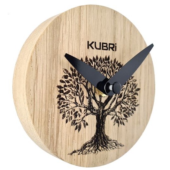 KUBRi 0013A - Miniaturní dubové hodiny se stromem života