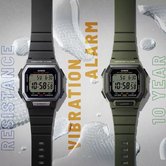 Casio W-738H-1AVEF- digitální hodinky s tichým vibračním budíkem