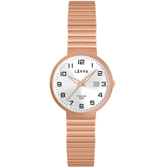 LAVVU LWL5042 Titanové pružné hodinky s vodotěsností LUNDEN Small Rose Gold