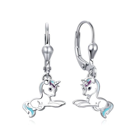 MOISS dětské stříbrné náušnice SMALT JEDNOROŽEC