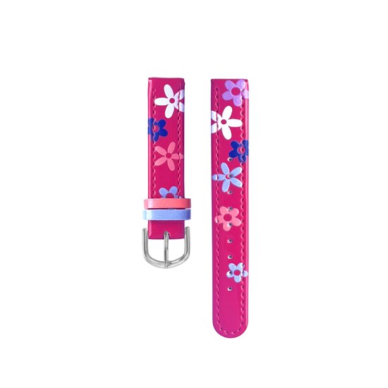 CLOCKODILE Růžový řemínek k dětským hodinkám kytky