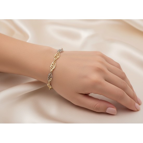 Zlatý 585/1000 náramek vícebarevný 1671