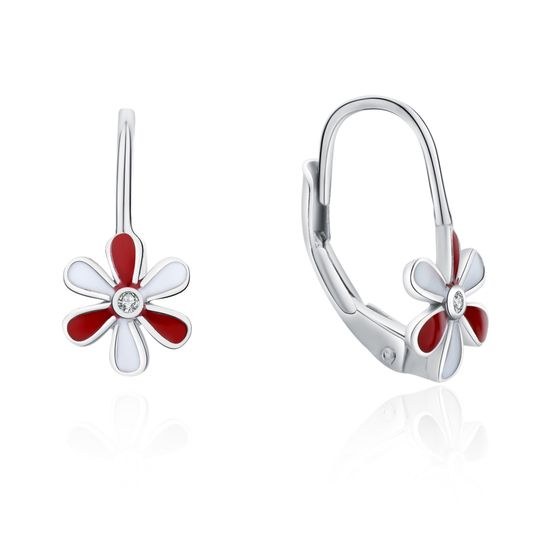 MOISS stříbrné náušnice SMALT KVĚTINA