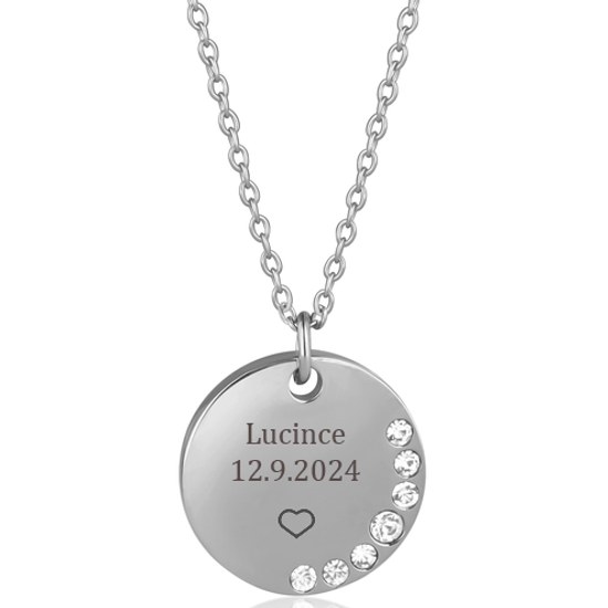 Řetízek s přívěskem JVD s osobním gravírováním - nerez ocel