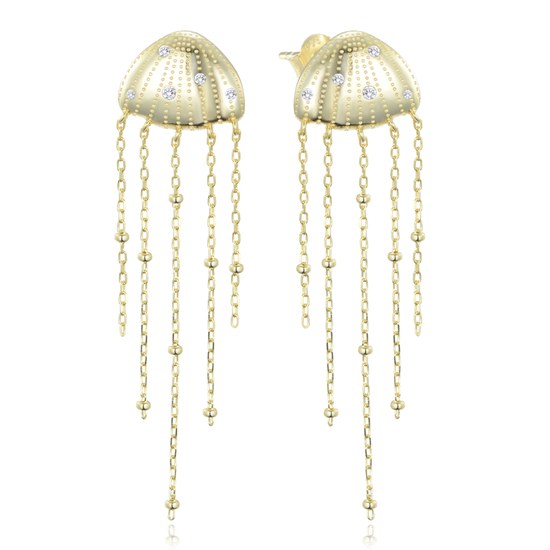 MINET Pozlacené stříbrné náušnice medúza