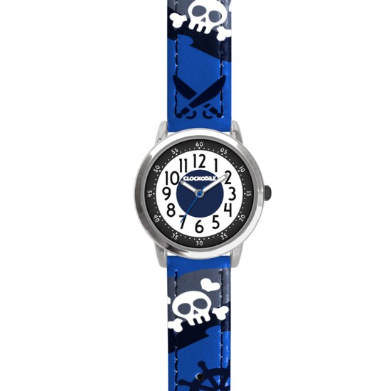 CLOCKODILE Svítící modré chlapecké hodinky PIRÁTI CWB0060