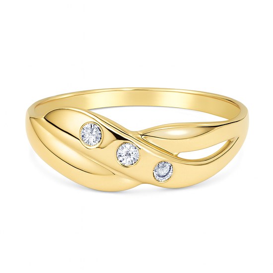 Zlatý 585/1000 prsten se zirkony TU-5003