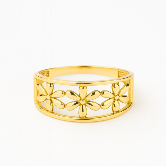 Zlatý prsten s kytičkami