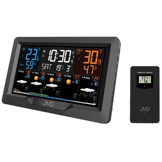JVD RB3390.1 - Meteorologická stanice s 5-denní předpovědí a stále osvětleným displejem
