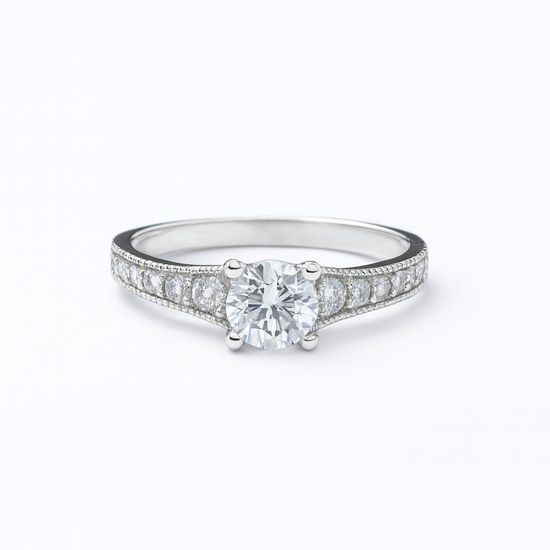 Zlatý prsten z bílého zlata se zirkony