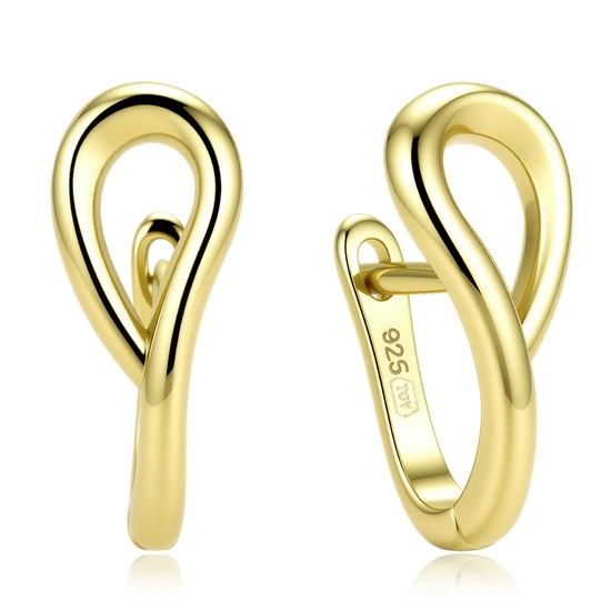 MINET Elegantní zvlněné pozlacené stříbrné 925/100 náušnice JMAS0359GE00