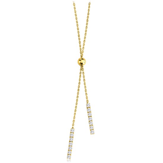 MINET Luxusní zlatý náhrdelník s bílým zirkonem Au 585/1000 4,30g